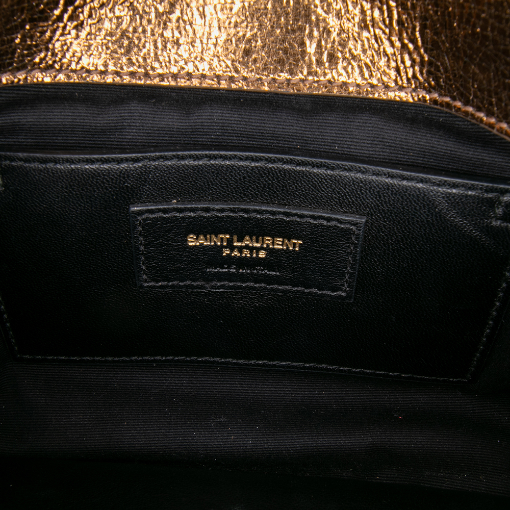 Pre-Loved Saint Laurent Medium Metallic Calfskin Chevron Monogram College Bag - Picture 5 of 12